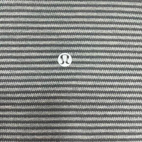 Lululemon Run: Turn Around Long Sleeve Deep Coal/Gray Stripe Size 8 - Picture 6 of 7